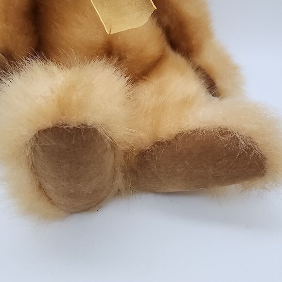 Russ Berrie Pennington Brown Bear Plush 12" Sits Up Gold Bow Tag Attached #2818 - Picture 5 of 9